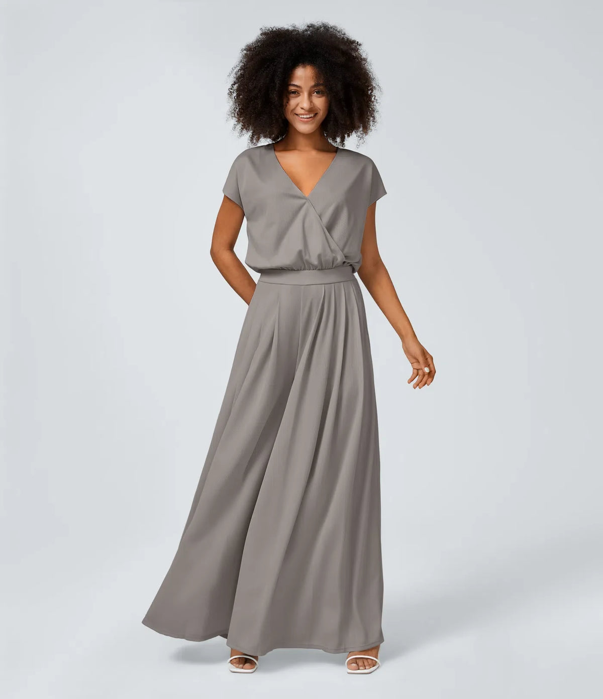 Jumpsuit mit V-Ausschnitt