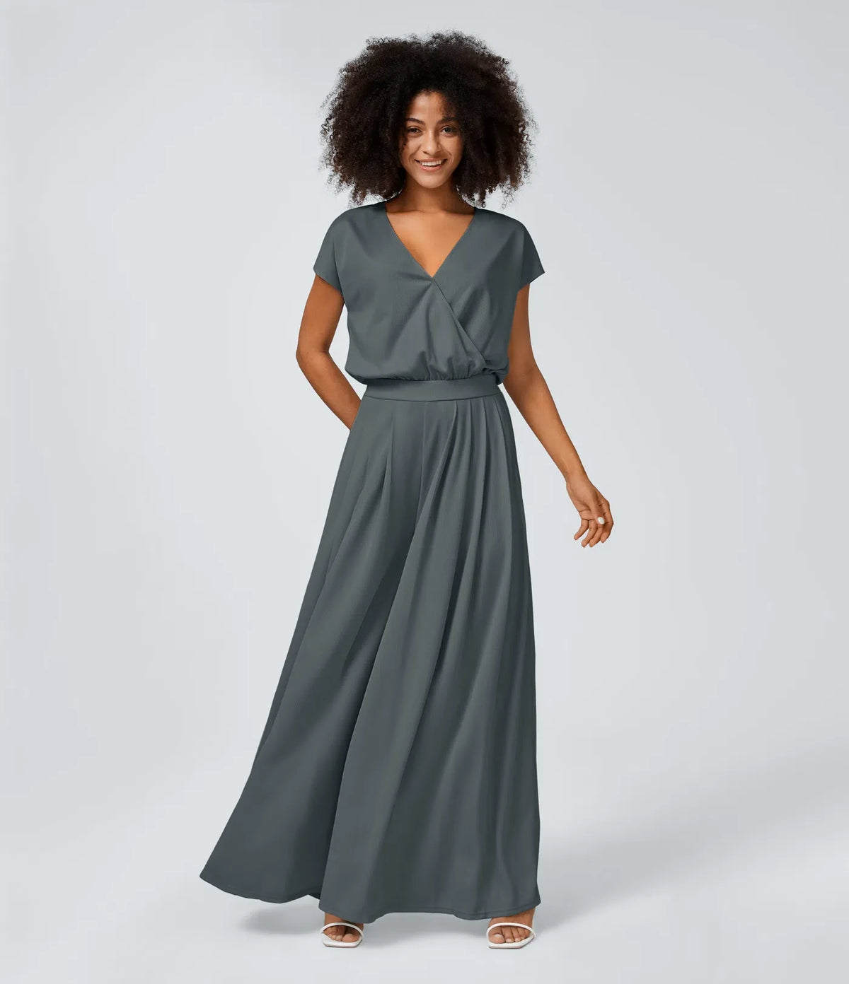 Jumpsuit mit V-Ausschnitt
